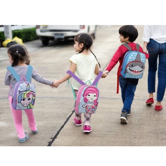 Rainbow Unicorn Backpack Travel School Adjustable Padded Straps Kids Purple Blue - Picture 6 of 8